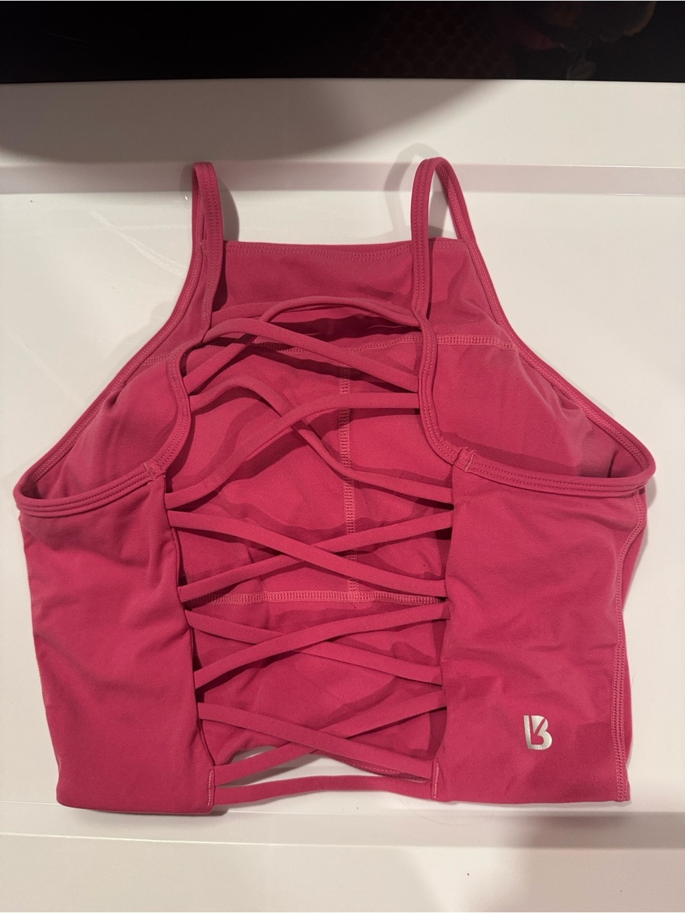 Buffbunny Women's Pink Strappy Cropped Tank Top